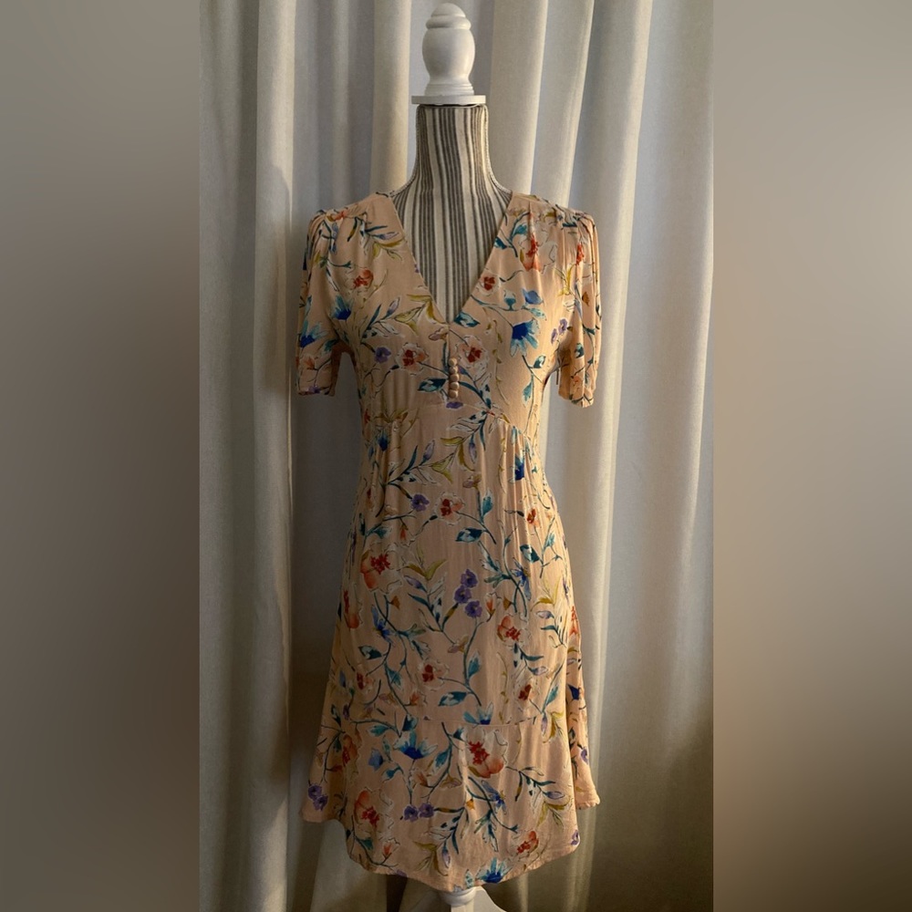 Mango floral dress peach